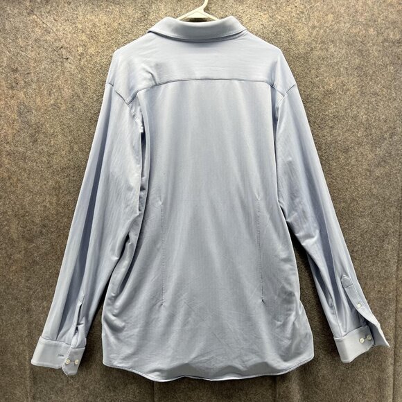 Mizzen+Main Shirt Mens 2XL Light Blue Trim Fit Stretch Performance Tech Dress - Picture 2 of 11